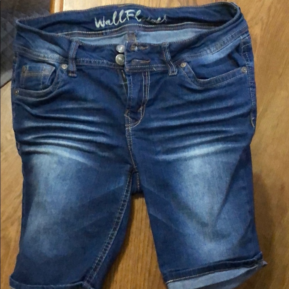 Long denim shorts